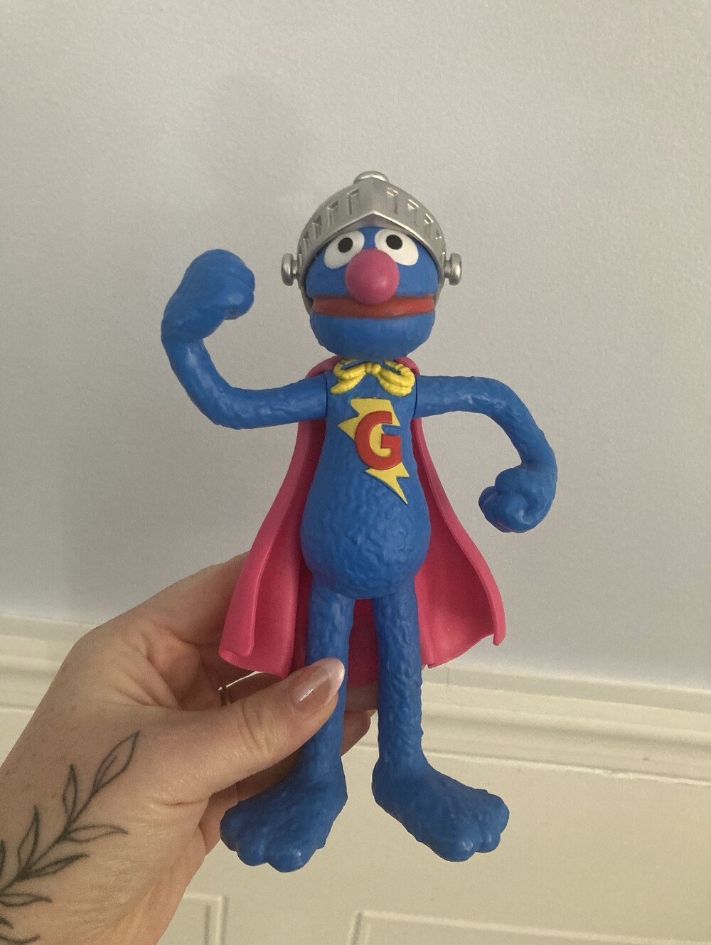Super Grover Figurine Solid Sesame Street Muppets